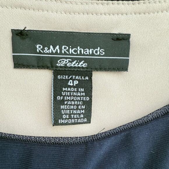 R&M Richards Navy Sequin and Lace Sleeveless Formal Evening Gown Maxi Dress, 4P - Picture 3 of 12